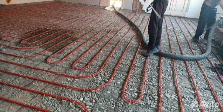 Полусухая стяжка пола за 1 день