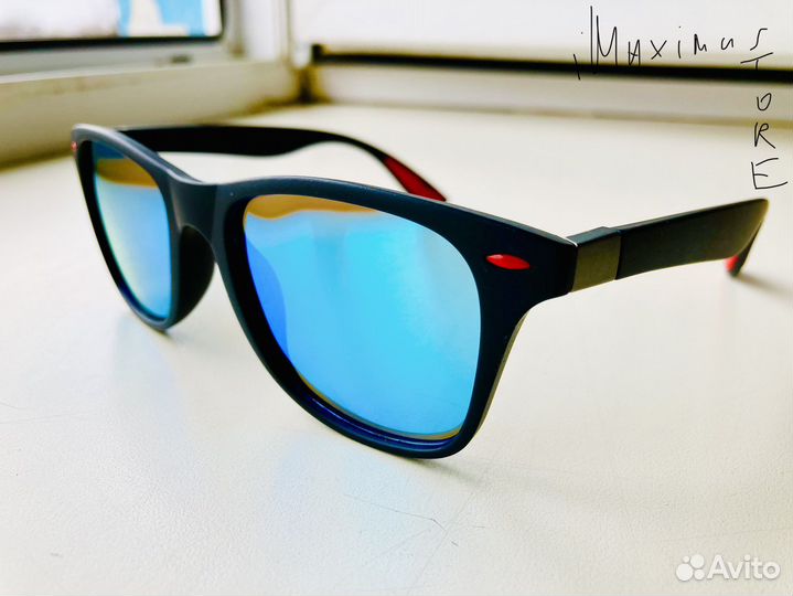 Поляризационные солнцезащитные очки чёрно-синие