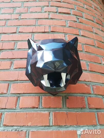 Трофейная голова Пантеры (полигональная)
