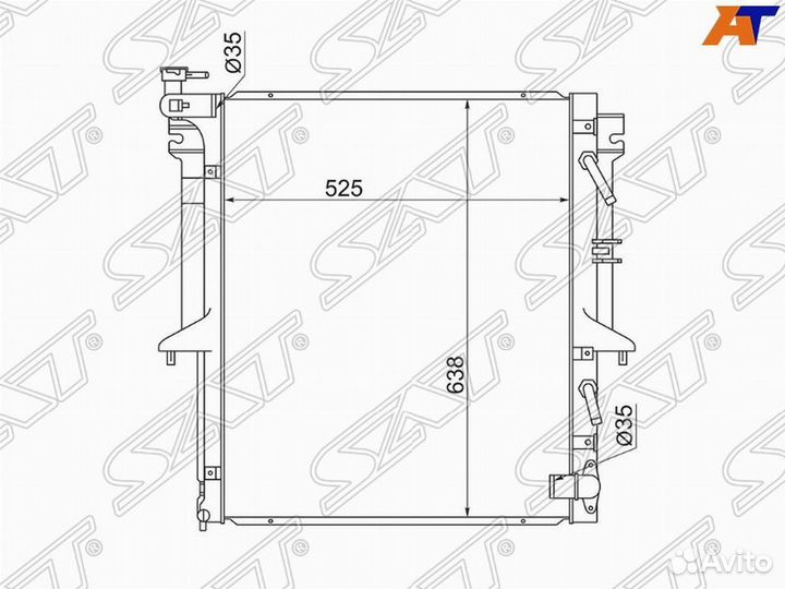Радиатор охлаждения Митсубиси L200 08- 2.5D(26mm)
