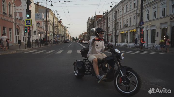 Элетроскутер трицикл Чоппер 6000w мощный мотоцикл