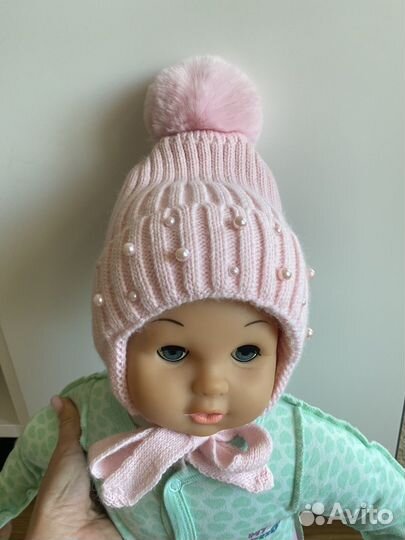 Шапка шлем, шапка зимняя, трикотажная