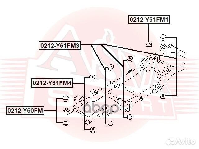 Подушка рамы 0212-Y61FM3 asva