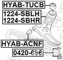 Рычаг hyundai solaris 10- пер.прав. 1224sbrh Fe