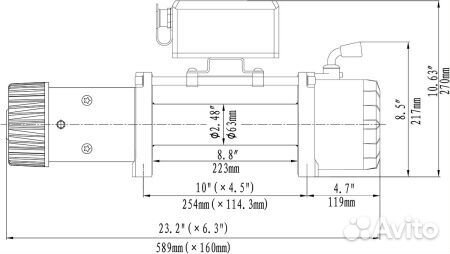 Лебедка 12V Runva 9500lbs 4350кг синт. ewxc9500SSR