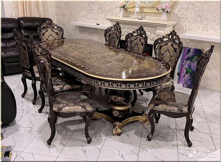 Стол обеденный овальный раздвижной