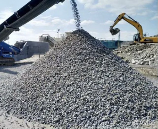 Щебень машинами