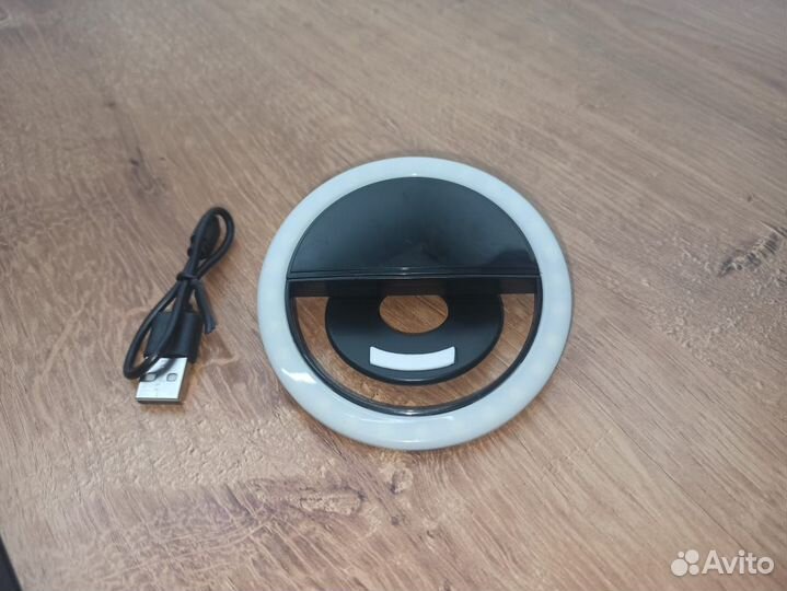 Кольцевая лампа для селфи, прищепка на гаджет