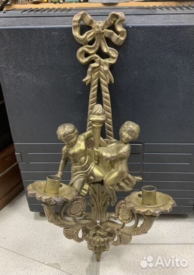 Подсвечник большой красивый бронзовый