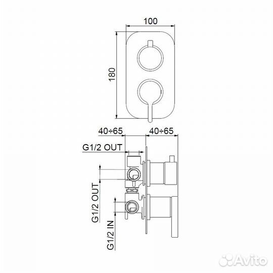 Смеситель для душа встраиваемый Webert Coral