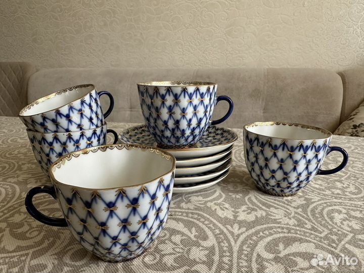 Лфз кофейная пара Тюльпан, Кобальтовая сетка