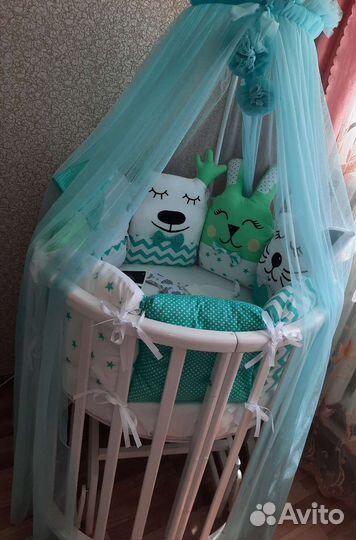 Бортики и балдахин в кроватку