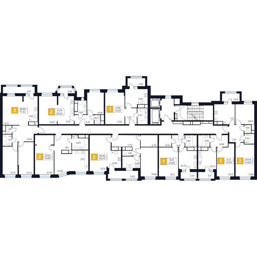 1-к. квартира, 41,1 м², 2/15 эт.