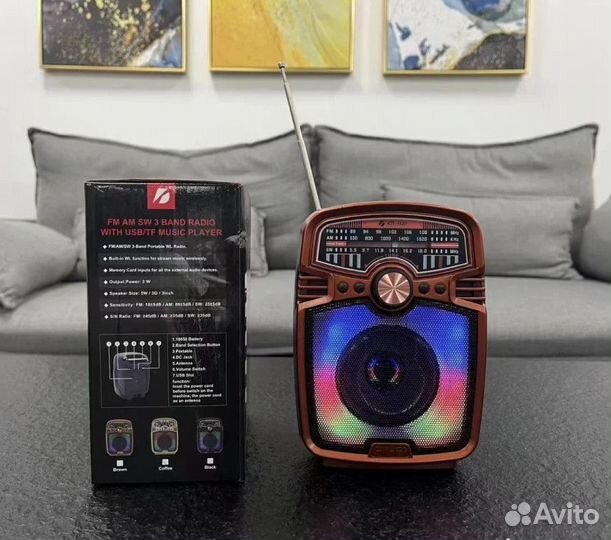 Радиоприёмник FM + Bluetooth с RGB-подсветкой