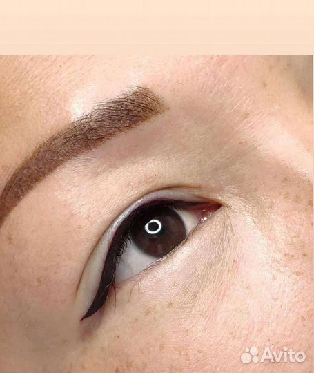 Пудровые брови,губы, глаза,лами ресниц
