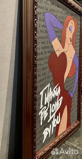 Большая картина в раме поп арт граффити на холсте