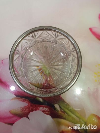 Хрустальная конфетница с ободком