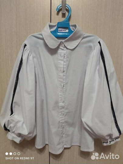 Блузка белая для девочек 128