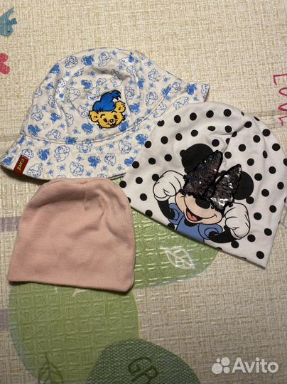 Цена за три: шапка carter’s, bamse, Minnie Mouse