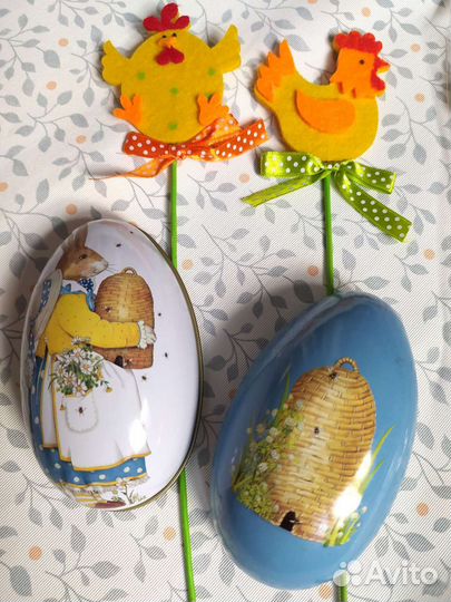 Пасхальные украшения из фетра в цветы кашпо, яйца