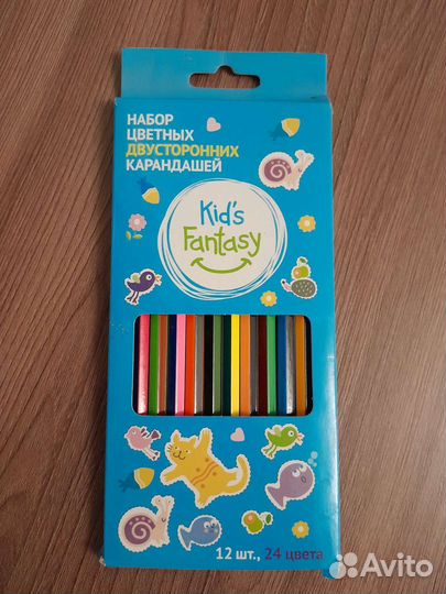 Набор цветных двусторонних карандашей 12 шт