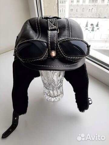 Шапка новая стилизованная кожа и овчина