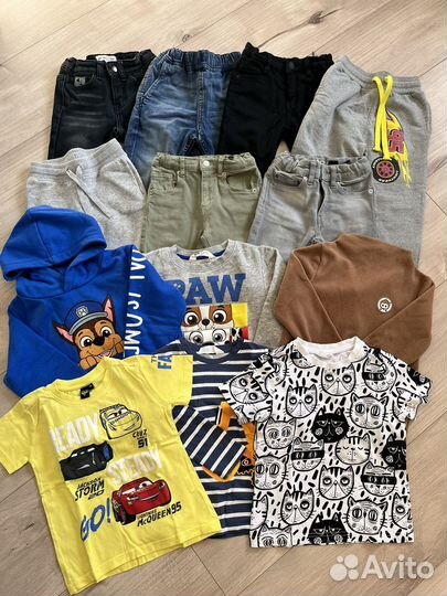 Вещи пакетом для мальчика Zara, H&M, р.110