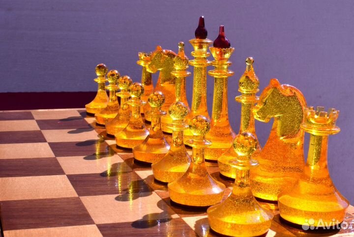 Шахматы СССР янтарный цвет