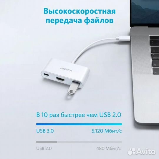 Разветвитель Anker A8339H215-WT White PowerExpan