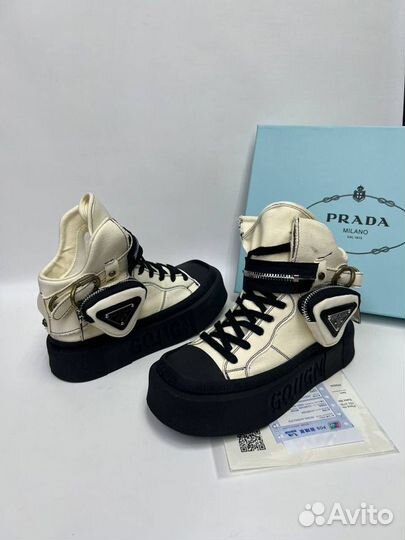 Кеды высокие Prada 2 цвета