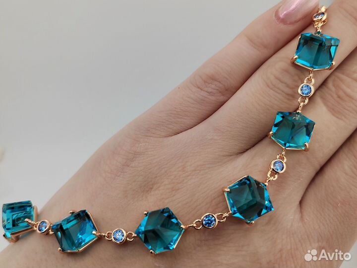 Swarovski браслет, покрытие золото