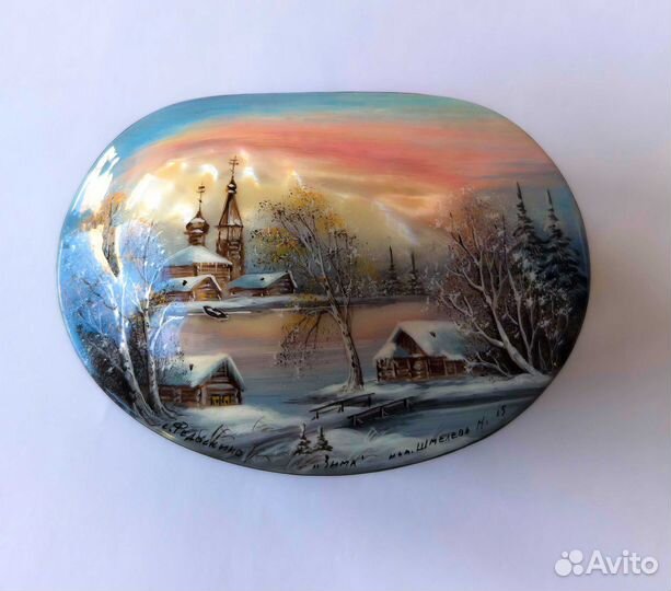 Шкатулка лаковая миниатюра