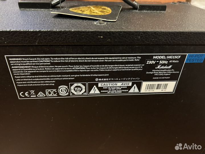 Комбоусилитель marshall mg15g