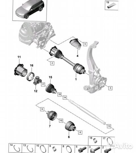 Porsche Cayenne III защитный чехол шарнира