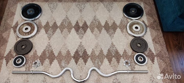 Штанга 36,5кг. И гриф EZ