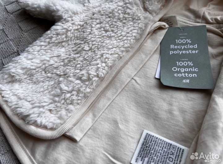 Плюшевая куртка тедди для новорожденного hm 50