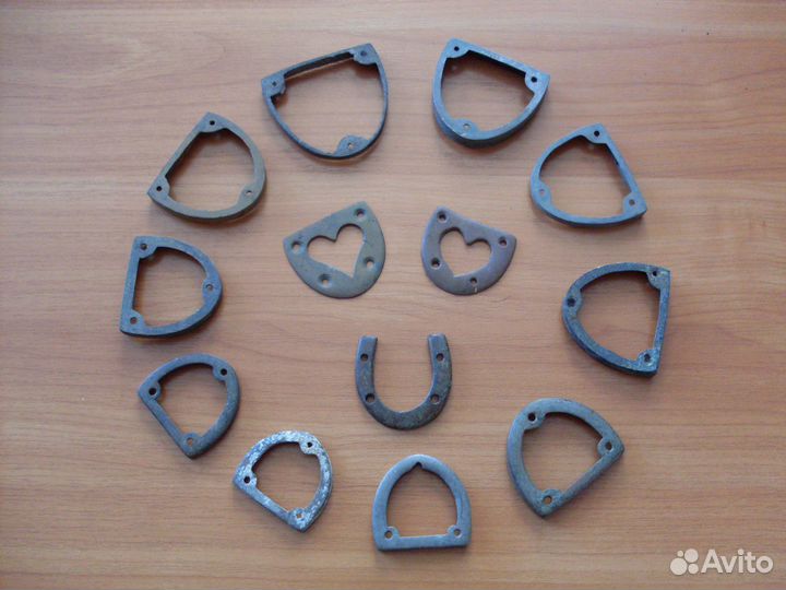 Старинные обувные подковы для пано. 15 шт. Бронза