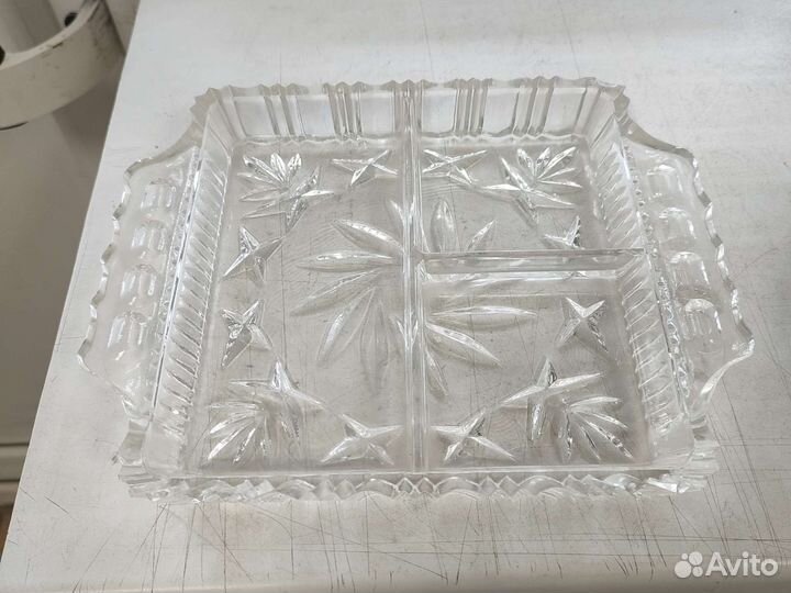 Хрустальная менажница СССР