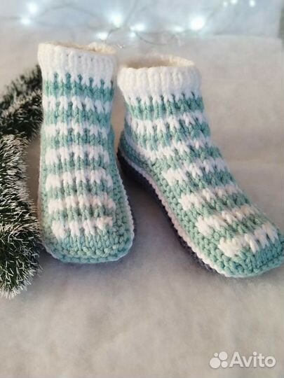 Носки вязаные теплые для дома