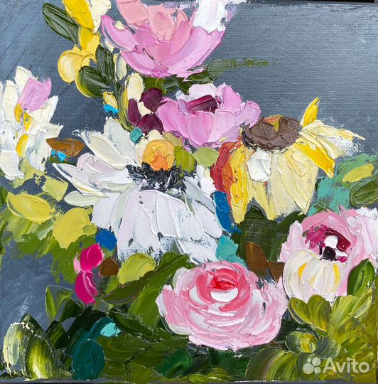 Картина маслом на холсте цветы