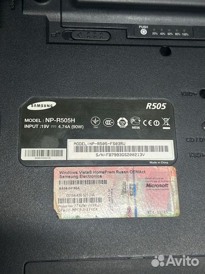 Ноутбук Samsung NP-R505H
