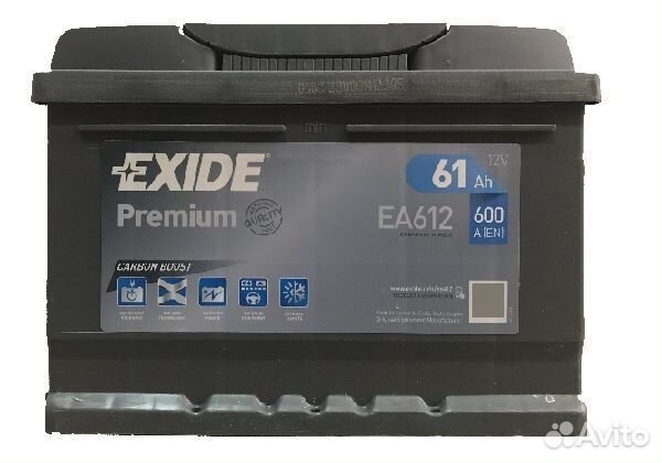 Аккумулятор б/у Exide Premium EA612