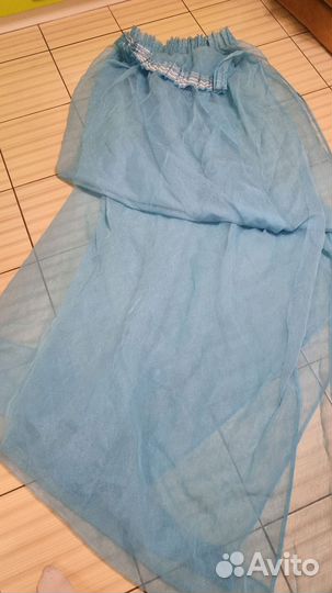 Шторы тюль, голубые