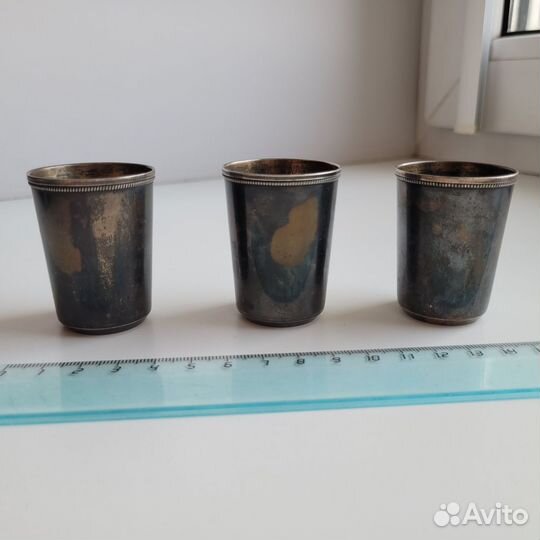 3 серебряные рюмки, 875 серебро, Таллин