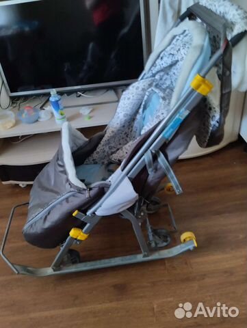 Детские санки коляска с колесами