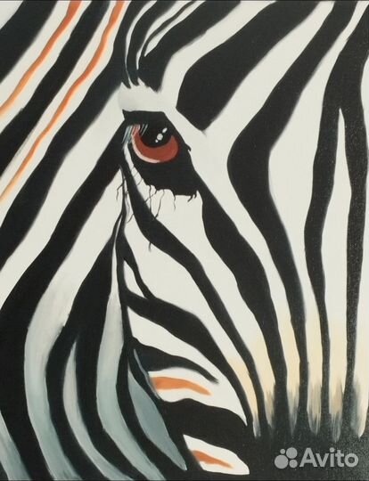 Интерьерная картина маслом / Зебра