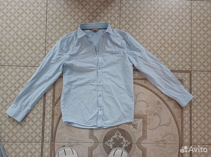 Рубашка школьная голубая для мальчика 152