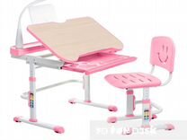 Детская парта И регулируемый стул цвет розовый