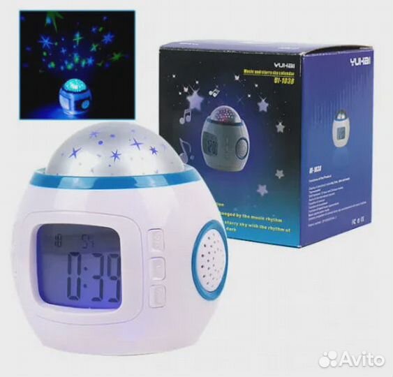 Музыкальный будильник проектор Звездное небо