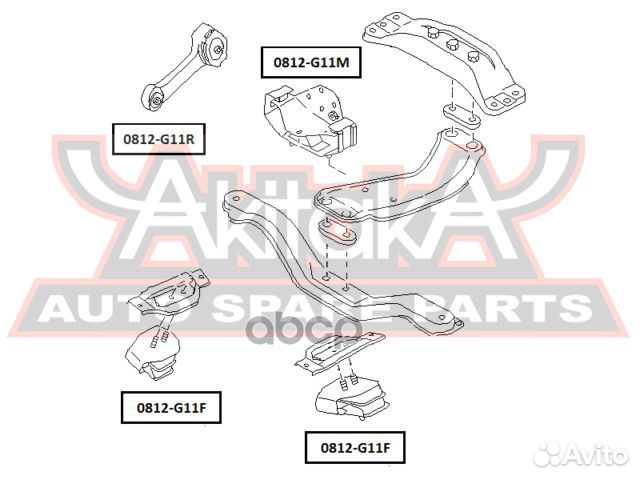 Подушка двигателя MT 0812-G11M asva